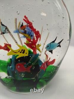 Large Vintage Murano  Glass Tropical Fish Aquarium Heavy Paperweight 7lb 6oz