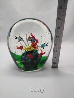 Large Vintage Murano  Glass Tropical Fish Aquarium Heavy Paperweight 7lb 6oz