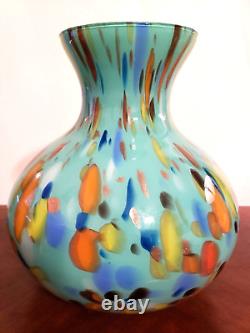 Large Vintage Murano Hand Blown Art Glass Maestri Vetrai Vase With Sticker