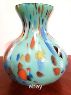 Large Vintage Murano Hand Blown Art Glass Maestri Vetrai Vase With Sticker