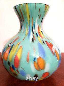 Large Vintage Murano Hand Blown Art Glass Maestri Vetrai Vase With Sticker