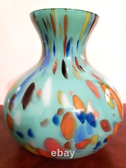 Large Vintage Murano Hand Blown Art Glass Maestri Vetrai Vase With Sticker