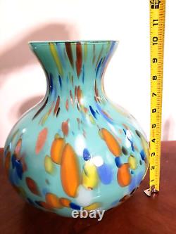 Large Vintage Murano Hand Blown Art Glass Maestri Vetrai Vase With Sticker