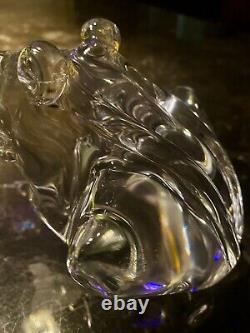 Large Vintage Murano Hand Blown Glass Frog Figurine Signed Maybe Seguso