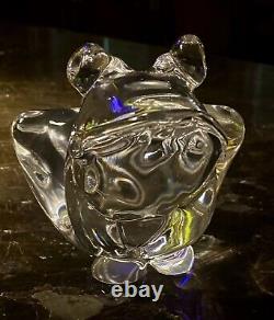 Large Vintage Murano Hand Blown Glass Frog Figurine Signed Maybe Seguso