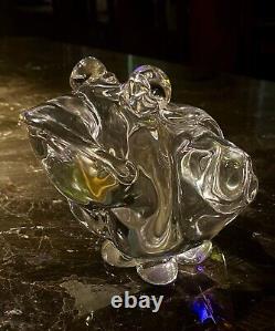 Large Vintage Murano Hand Blown Glass Frog Figurine Signed Maybe Seguso