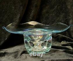 Large Vintage Murano Iridato Iridescent Art Glass Bowl/Sculpture Stunning