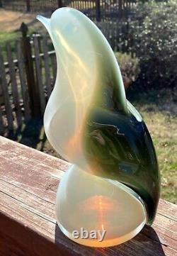 Large Vintage Murano Sommerso Seguso Opalescent Italian Art Glass Bird Sculpture