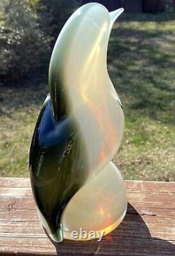 Large Vintage Murano Sommerso Seguso Opalescent Italian Art Glass Bird Sculpture