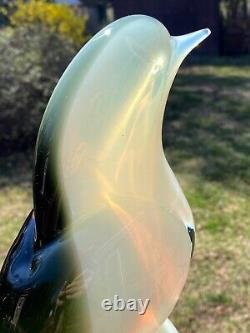 Large Vintage Murano Sommerso Seguso Opalescent Italian Art Glass Bird Sculpture