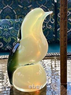 Large Vintage Murano Sommerso Seguso Opalescent Italian Art Glass Bird Sculpture