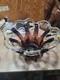 Large Vintage Murano Style Sommerso Art Glass Crown Bowl 13