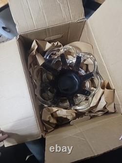 Large Vintage Murano Style Sommerso Art Glass Crown Bowl 13