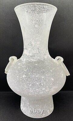 Large Vintage Seguso Vetri dArte Scavo Murano Glass Vase Ancient Roman Style