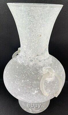 Large Vintage Seguso Vetri dArte Scavo Murano Glass Vase Ancient Roman Style