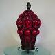 Large Vintage Venetian Murano Red Hand Blown Caged Glass Table Lamp 2 Lights