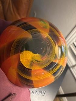 Large vintage murano millefiori blown glass Red vase