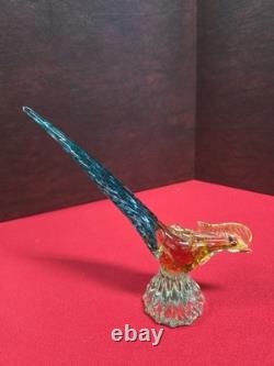Lot Of 3 Vintage Murano Glass Pheasant Sculptures 10.5in Tall