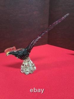 Lot Of 3 Vintage Murano Glass Pheasant Sculptures 10.5in Tall