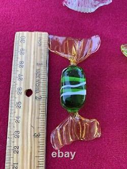 Lot of 12 Vintage Murano Blown Glass Wrapped Art Glass Candy Pieces 3-3.25L