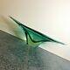 Lovely Large Vintage Murano Green Glass Centrepiece Bowl