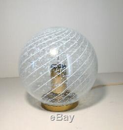 Lovely globe table lamp MURANO swirl glass lampade tavolo vintage'70 era