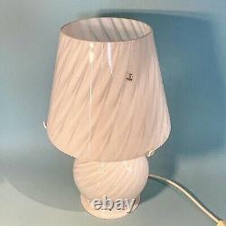 Lovely mushroom Zonca table lamp swirl Murano glass lampada vintage 70 U