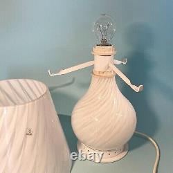 Lovely mushroom Zonca table lamp swirl Murano glass lampada vintage 70 U