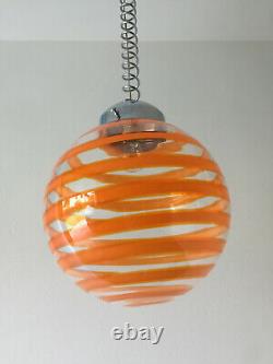 Lovely swirl orange pop chandelier Murano glass lampadario vintage 60