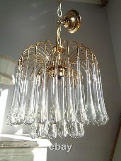 Lovely vintage Murano glass waterfall chandelier