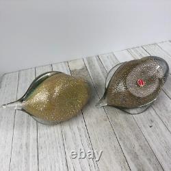 MAGNIFICENT Vintage MURANO GLASS DUCK Figurines Figure Set Gold Aventurine GLOWS MAGNIFICENT Vintage MURANO GLASS DUCK Figurines Figure Set Gold Aventurine GLOWS