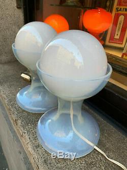 MAZZEGA Nason LT216 2 LAMPADE vetro tavolo table glass lamp vintage Murano 1960