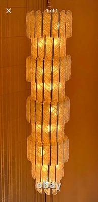MCM Murano Glass Huge Rare 72 Mazzega Torciglione Chandelier Vintage Italian