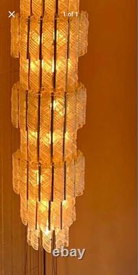 MCM Murano Glass Huge Rare 72 Mazzega Torciglione Chandelier Vintage Italian