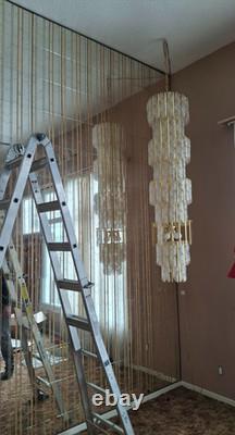 MCM Murano Glass Huge Rare 72 Mazzega Torciglione Chandelier Vintage Italian