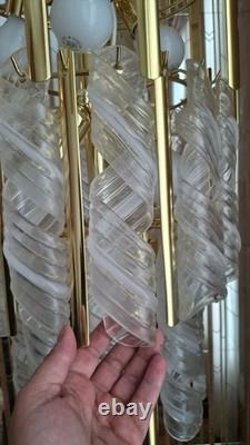 MCM Murano Glass Huge Rare 72 Mazzega Torciglione Chandelier Vintage Italian
