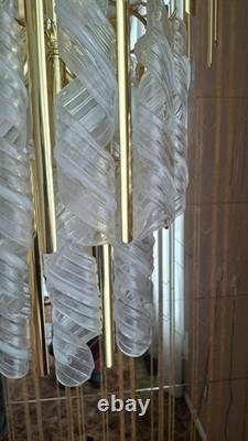 MCM Murano Glass Huge Rare 72 Mazzega Torciglione Chandelier Vintage Italian
