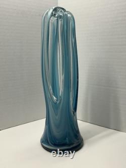 MCM Murano Style Art Glass Stretched Handblown Glass Vintage Set Of Two