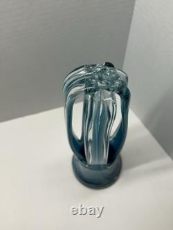 MCM Murano Style Art Glass Stretched Handblown Glass Vintage Set Of Two