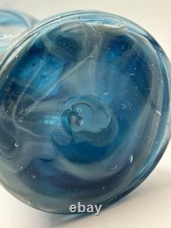 MCM Murano Style Art Glass Stretched Handblown Glass Vintage Set Of Two