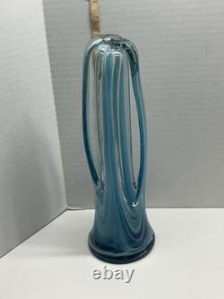 MCM Murano Style Art Glass Stretched Handblown Glass Vintage Set Of Two