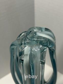 MCM Murano Style Art Glass Stretched Handblown Glass Vintage Set Of Two
