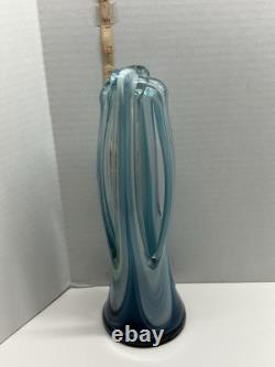 MCM Murano Style Art Glass Stretched Handblown Glass Vintage Set Of Two