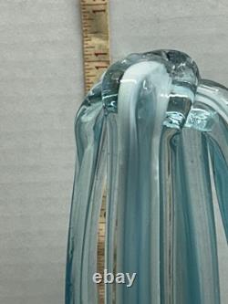 MCM Murano Style Art Glass Stretched Handblown Glass Vintage Set Of Two