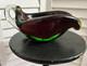MCM Sommerso Murano Art Glass Bowl Sculpture Ashtray Red Green Clear Vintage