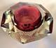 MCM Vintage Flavio Poli Mandruzzato Murano Glass Sommerso Faceted Geode Bowl