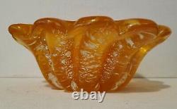 MCM Vintage Murano Orange Silver Glass Bowl Barovier Cordonato d' Oro RARE