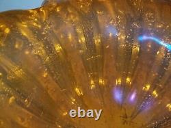 MCM Vintage Murano Orange Silver Glass Bowl Barovier Cordonato d' Oro RARE