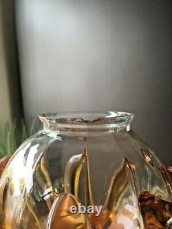 MID Century 60's Retro Murano Blown Glass Amber Trail Ceiling Light Shade 70's