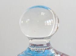 MID Century Vintage Murano Glass Paperweight W Knob / Controlled Bubbles / Tag